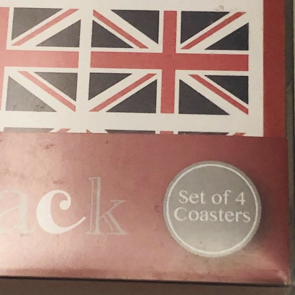 2015 Lesser & Pavey Union Jack London Set Of Four Coasters Laminated Surface - Picture 2 of 12